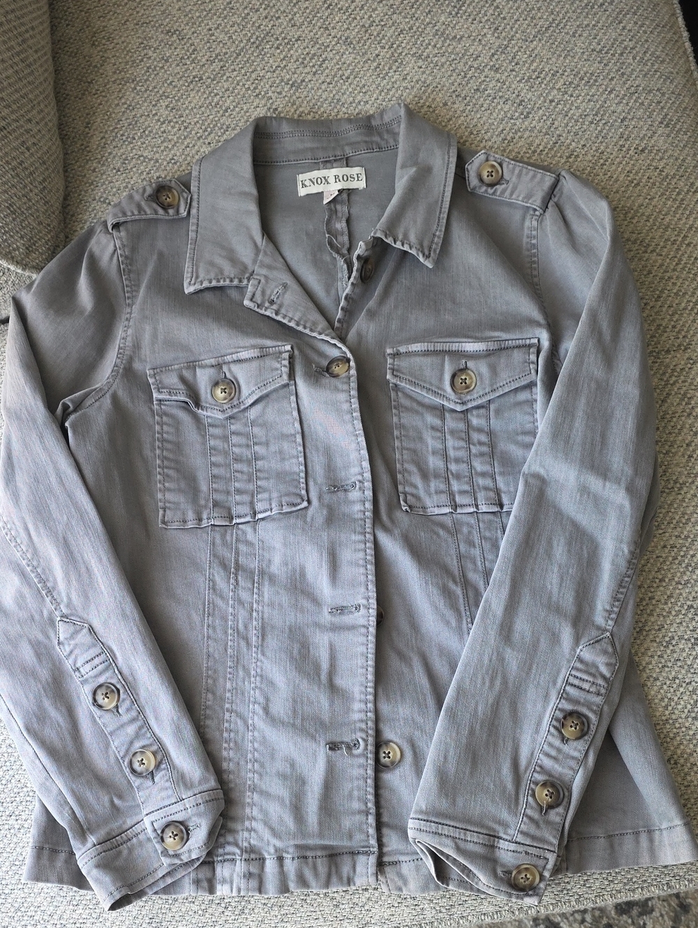 Women's Knox Rose Gray Utility Jacket with Button Front
